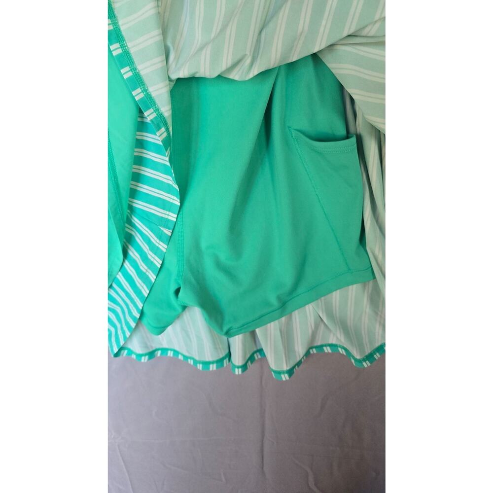 AllInMotion Dress Women XL Green Inner Shorts Pocket Stripe Athletic Pickleball - Picture 7 of 9
